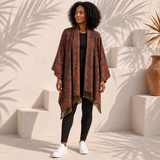 Paisley Vest Dames met Franjes – Bohemian Stijl in Rood, Groen & Oranje