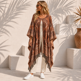Bruin Paisley Vest Dames met Franjes – Bohemian Stijl in Warme Tinten