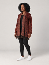 Bordeaux Paisley Vest Dames met Franjes – Bohemian Vest met Sjaalkraag